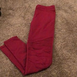 Maroon motto jeggings